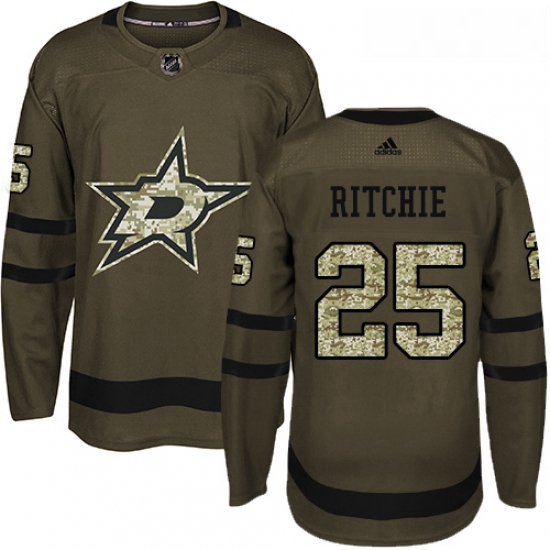 Youth Adidas Dallas Stars 25 Brett Ritchie Premier Green Salute to Service NHL Jersey