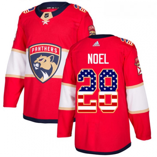 Youth Adidas Florida Panthers 28 Serron Noel Authentic Red USA Flag Fashion NHL Jersey