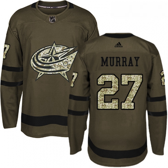 Youth Adidas Columbus Blue Jackets 27 Ryan Murray Premier Green Salute to Service NHL Jersey