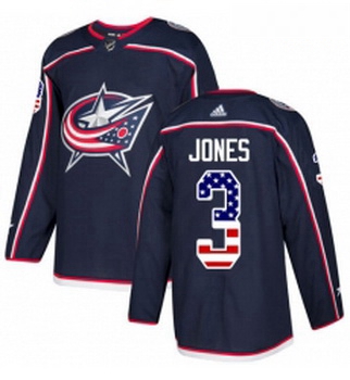 Youth Adidas Columbus Blue Jackets 3 Seth Jones Authentic Navy Blue USA Flag Fashion NHL Jersey