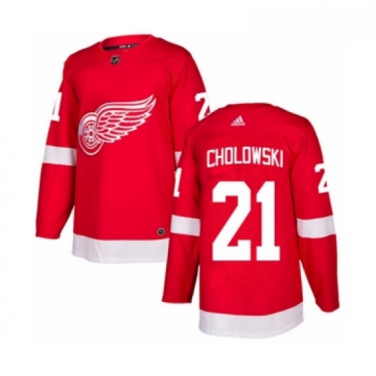 Youth Adidas Detroit Red Wings 21 Dennis Cholowski Authentic Red