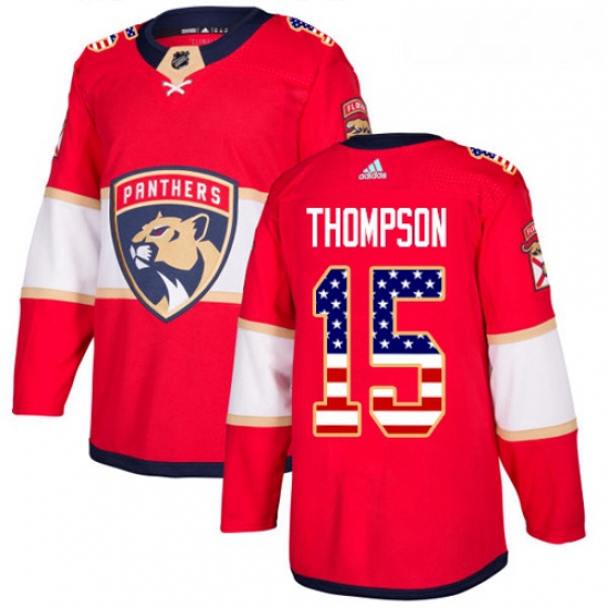 Youth Adidas Florida Panthers 15 Paul Thompson Authentic Red USA Flag Fashion NHL Jersey