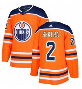 Youth Adidas Edmonton Oilers 2 Andrej Sekera Authentic Orange Home NHL Jersey