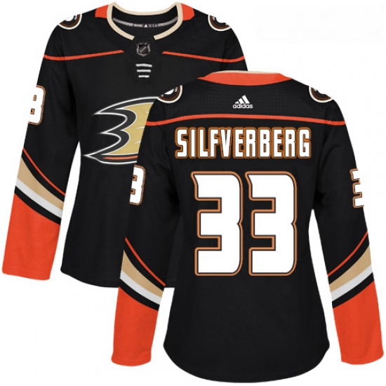 Womens Adidas Anaheim Ducks 33 Jakob Silfverberg Authentic Black Home NHL Jersey