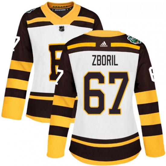 Womens Adidas Boston Bruins 67 Jakub Zboril Authentic White 2019 Winter Classic NHL Jersey