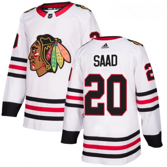 Youth Adidas Chicago Blackhawks 20 Brandon Saad Authentic White Away NHL Jersey