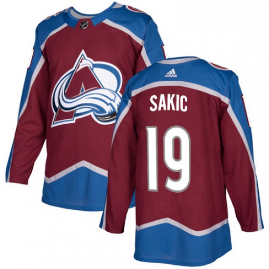 Youth Adidas Colorado Avalanche 19 Joe Sakic Authentic Burgundy Red Home NHL Jersey