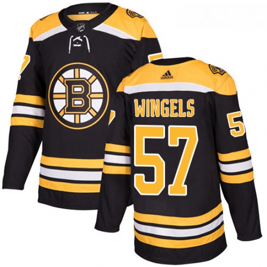 Youth Adidas Boston Bruins 57 Tommy Wingels Authentic Black Home NHL Jersey