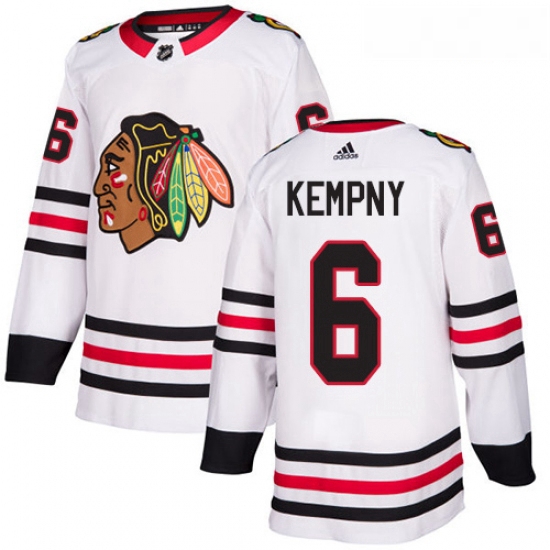 Youth Adidas Chicago Blackhawks 6 Michal Kempny Authentic White Away NHL Jersey