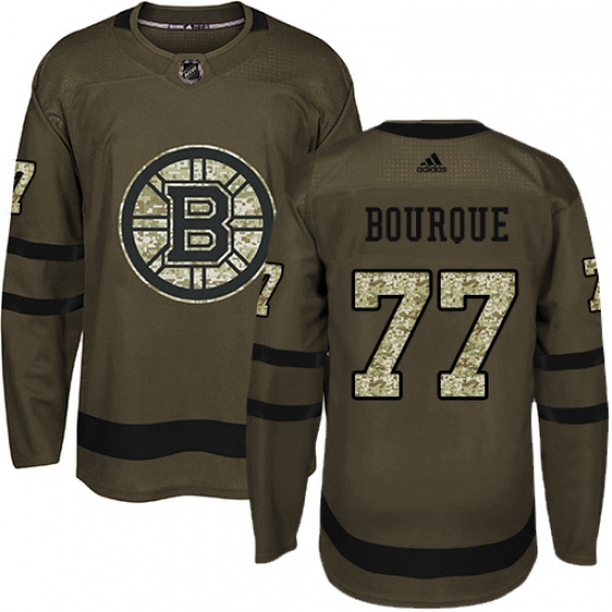 Youth Adidas Boston Bruins 77 Ray Bourque Premier Green Salute to Service NHL Jersey