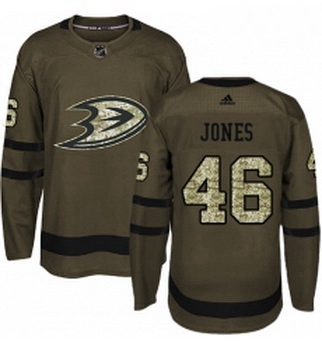 Youth Adidas Anaheim Ducks 46 Max Jones Authentic Green Salute to Service NHL Jersey