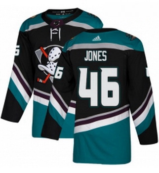 Youth Adidas Anaheim Ducks 46 Max Jones Authentic Black Teal Third NHL Jersey