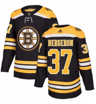 Youth Adidas Boston Bruins 37 Patrice Bergeron Premier Black Home NHL Jersey