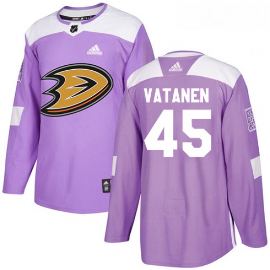 Youth Adidas Anaheim Ducks 45 Sami Vatanen Authentic Purple Figh