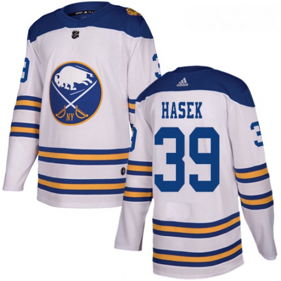 Youth Adidas Buffalo Sabres 39 Dominik Hasek Authentic White 2018 Winter Classic NHL Jersey