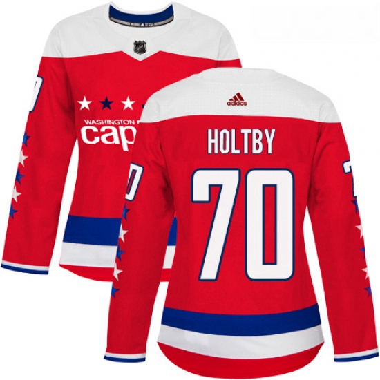 Womens Adidas Washington Capitals 70 Braden Holtby Authentic Red Alternate NHL Jersey