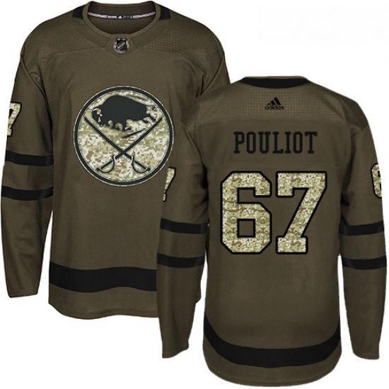 Youth Adidas Buffalo Sabres 67 Benoit Pouliot Authentic Green Salute to Service NHL Jersey