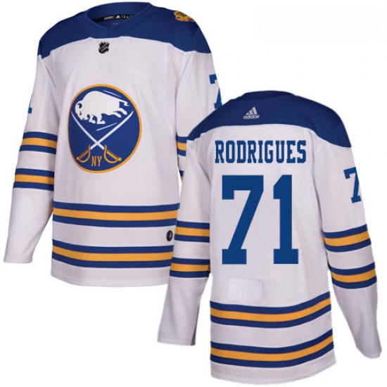 Youth Adidas Buffalo Sabres 71 Evan Rodrigues Authentic White 2018 Winter Classic NHL Jersey