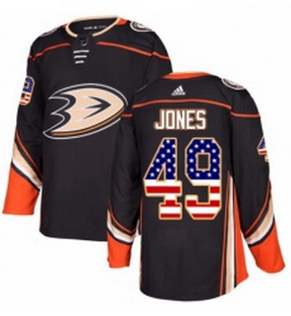 Youth Adidas Anaheim Ducks 49 Max Jones Authentic Black USA Flag Fashion NHL Jersey