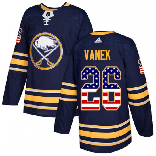 Youth Adidas Buffalo Sabres 26 Thomas Vanek Authentic Navy Blue USA Flag Fashion NHL Jersey