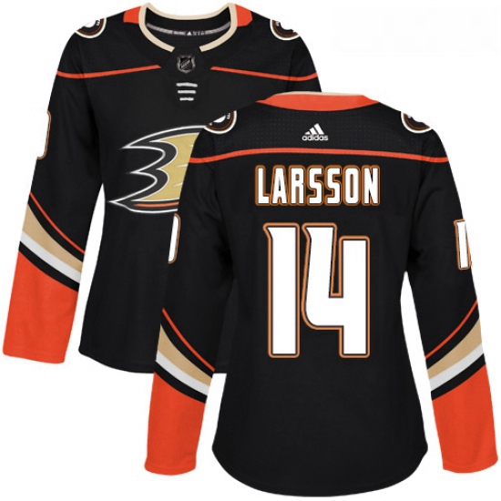 Womens Adidas Anaheim Ducks 14 Jacob Larsson Authentic Black Home NHL Jersey