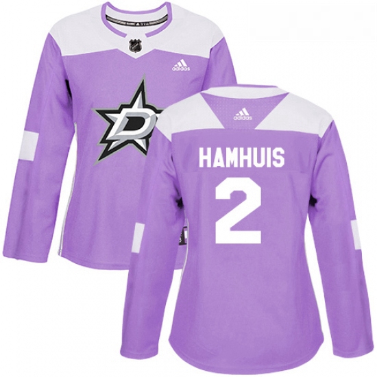 Womens Adidas Dallas Stars 2 Dan Hamhuis Authentic Purple Fights Cancer Practice NHL Jersey