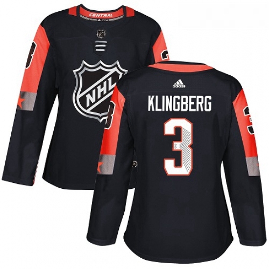 Womens Adidas Dallas Stars 3 John Klingberg Authentic Black 2018 All Star Central Division NHL Jerse