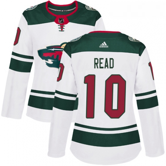 Womens Adidas Minnesota Wild 10 Matt Read Authentic White Away NHL Jersey