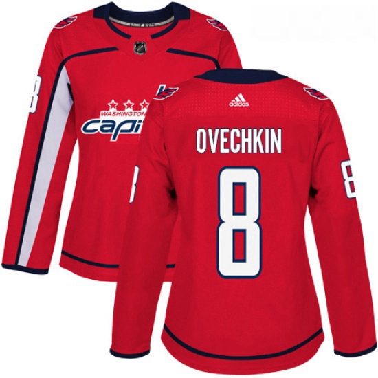 Womens Adidas Washington Capitals 8 Alex Ovechkin Premier Red Home NHL Jersey