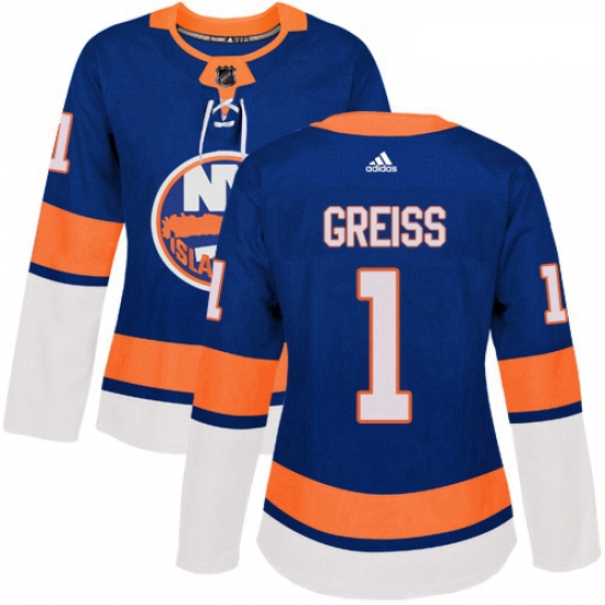 Womens Adidas New York Islanders 1 Thomas Greiss Premier Royal Blue Home NHL Jersey