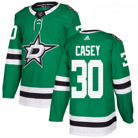 Youth Adidas Dallas Stars 30 Jon Casey Authentic Green Home NHL Jersey