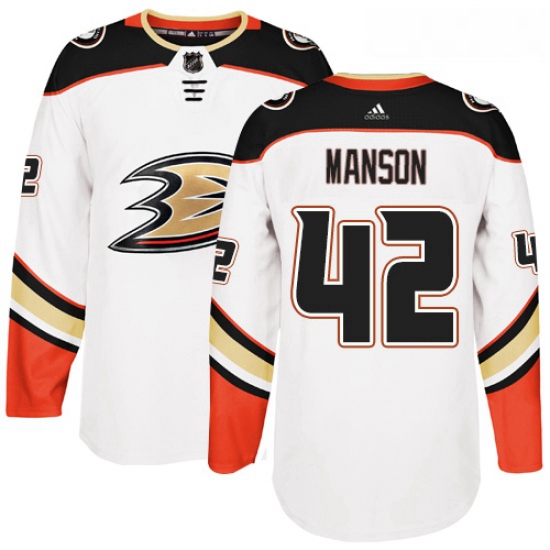 Youth Adidas Anaheim Ducks 42 Josh Manson Authentic White Away NHL Jersey