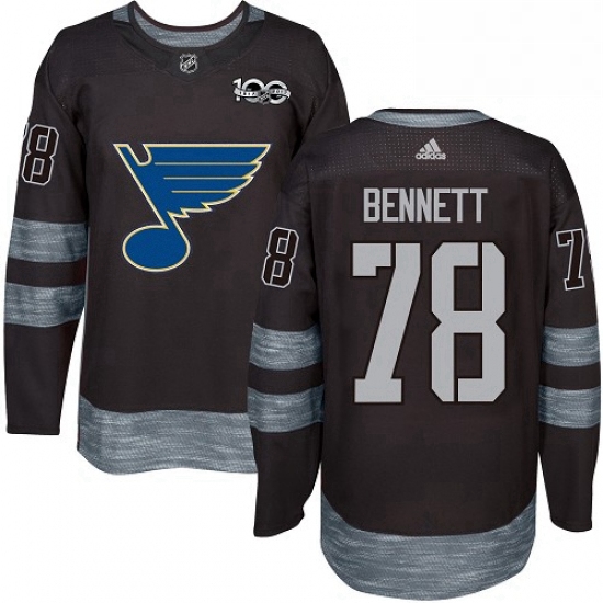 Mens Adidas St Louis Blues 78 Beau Bennett Authentic Black 1917 2017 100th Anniversary NHL Jersey