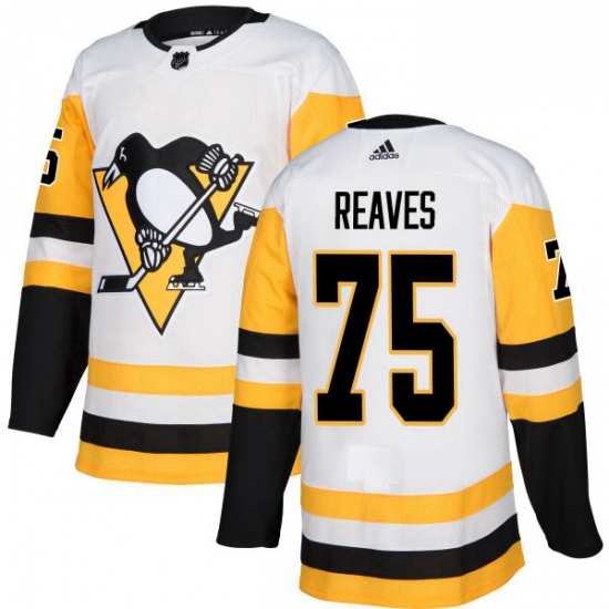 Mens Adidas Pittsburgh Penguins 75 Ryan Reaves Authentic White Away NHL Jersey