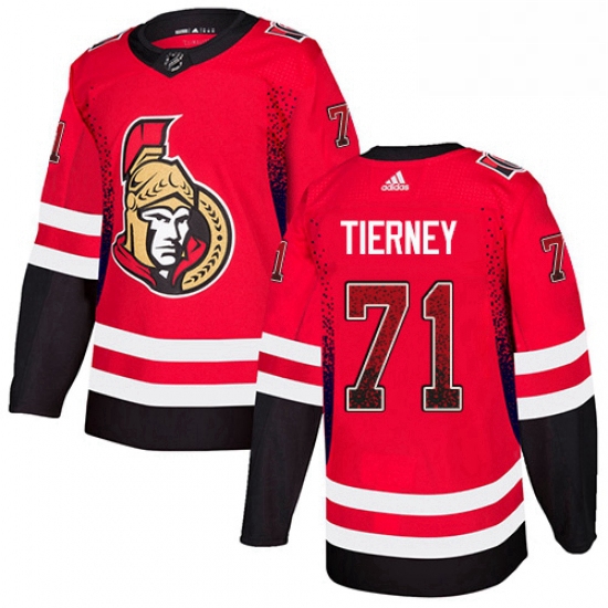 Mens Adidas Ottawa Senators 71 Chris Tierney Authentic Red Drift Fashion NHL Jersey