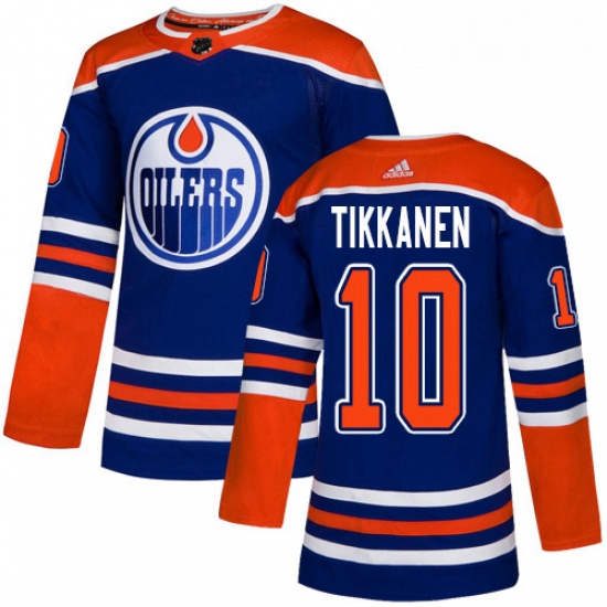 Youth Adidas Edmonton Oilers 10 Esa Tikkanen Authentic Royal Blue Alternate NHL Jersey