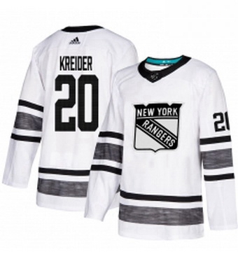 Mens Adidas New York Rangers 20 Chris Kreider White 2019 All Star Game Parley Authentic Stitched NHL