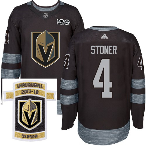 Adidas Golden Knights #4 Clayton Stoner Black 1917 2017 100th Anniversary Stitched NHL Inaugural Sea