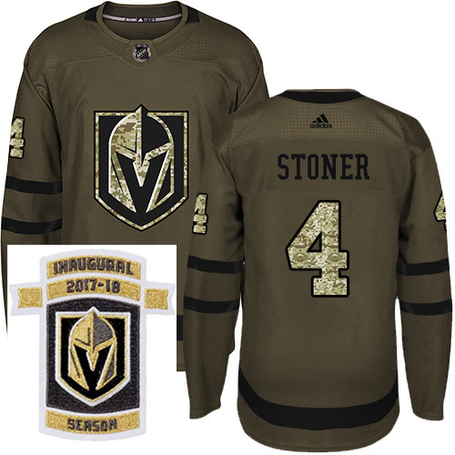 Adidas Golden Knights #4 Clayton Stoner Green Salute to Service Stitched NHL Inaugural Season Patch 