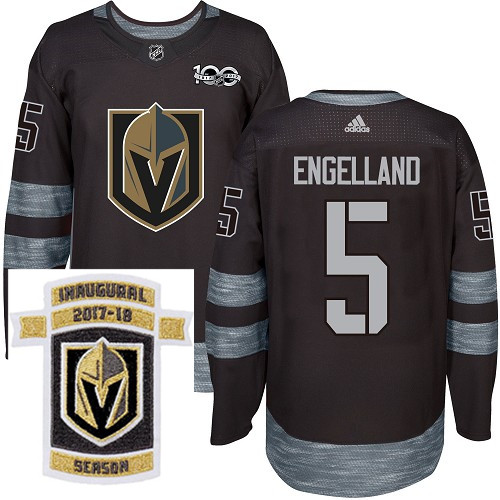 Adidas Golden Knights #5 Deryk Engelland Black 1917 2017 100th Anniversary Stitched NHL Inaugural Se