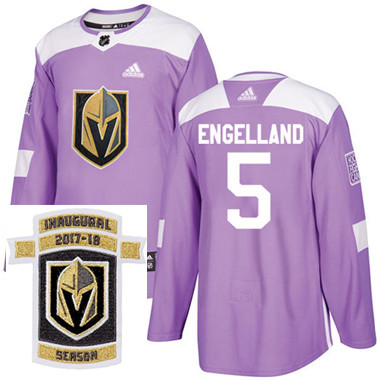 Adidas Golden Knights #5 Deryk Engelland Purple Authentic Fights Cancer Stitched NHL Inaugural Seaso