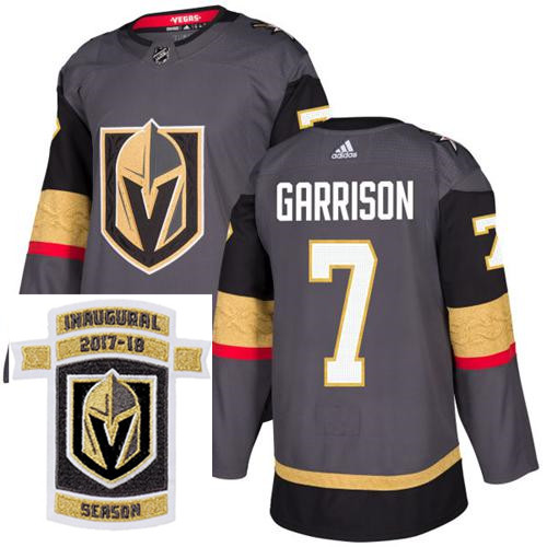 Adidas Golden Knights #7 Jason Garrison Grey Home Authentic Stitched NHL Inaugural Season Patch Jers