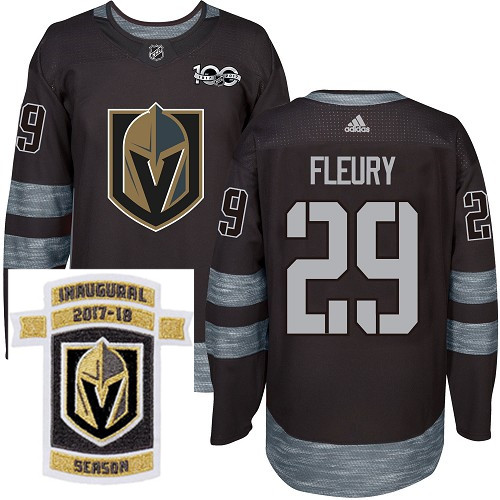 Adidas Golden Knights #29 Marc Andre Fleury Black 1917 2017 100th Anniversary Stitched NHL Inaugural