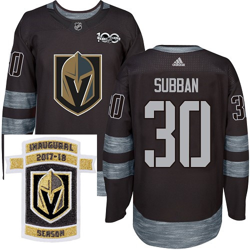 Adidas Golden Knights #30 Malcolm Subban Black 1917 2017 100th Anniversary Stitched NHL Inaugural Se