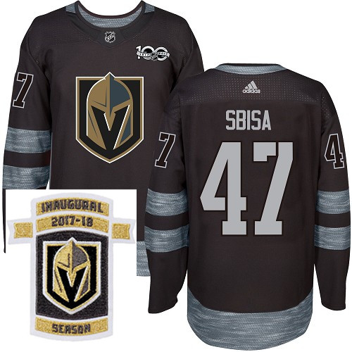 Adidas Golden Knights #47 Luca Sbisa Black 1917 2017 100th Anniversary Stitched NHL Inaugural Season