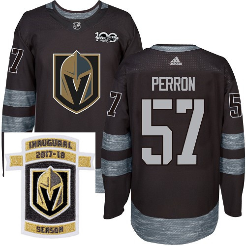 Adidas Golden Knights #57 David Perron Black 1917 2017 100th Anniversary Stitched NHL Inaugural Seas