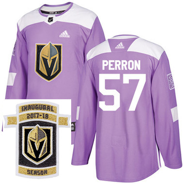 Adidas Golden Knights #57 David Perron Purple Authentic Fights Cancer Stitched NHL Inaugural Season 