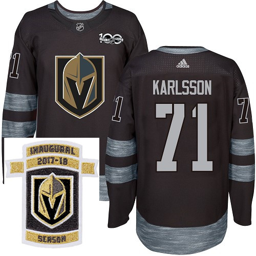 Adidas Golden Knights #71 William Karlsson Black 1917 2017 100th Anniversary Stitched NHL Inaugural 