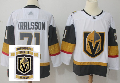 Adidas Golden Knights #71 William Karlsson White Road Authentic Stitched NHL Inaugural Season Patch 