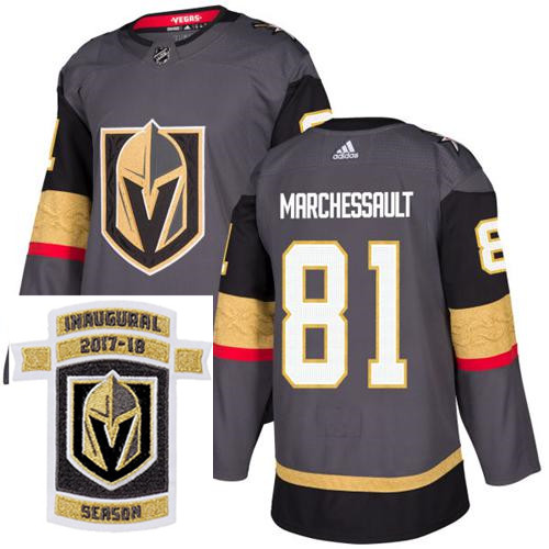 Adidas Golden Knights #81 Jonathan Marchessault Grey Home Authentic Stitched NHL Inaugural Season Pa